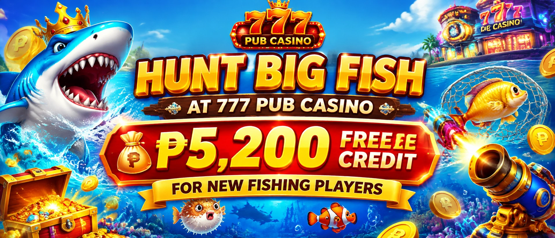 Arcade fishing room preview with cannon system